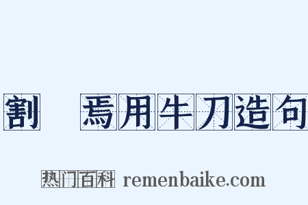 割雞焉用牛刀造句是什么意思的图片